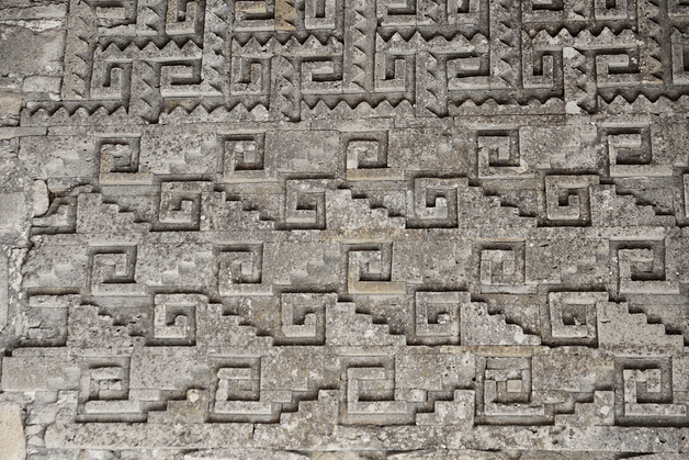 Mitla, one of the most important archeological sites of the Zapotec culture. I was amazed by the geometric patterns, grecas in Spanish, seen all over the stone walls! It is astonishing how they were made from thousands of cut, polished stones 